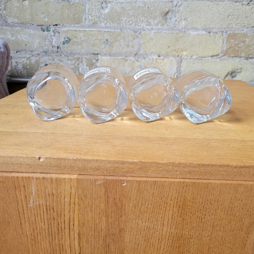 IKEA Vasnas Glass Wavy Tealight Candle Holders, Set of 4
